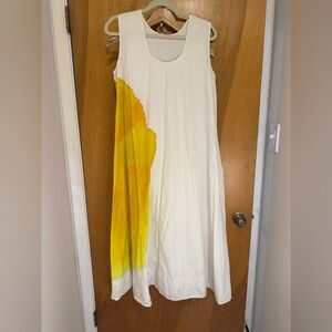 COS White and Yellow Maxi Dress